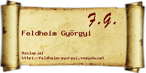 Feldheim Györgyi névjegykártya